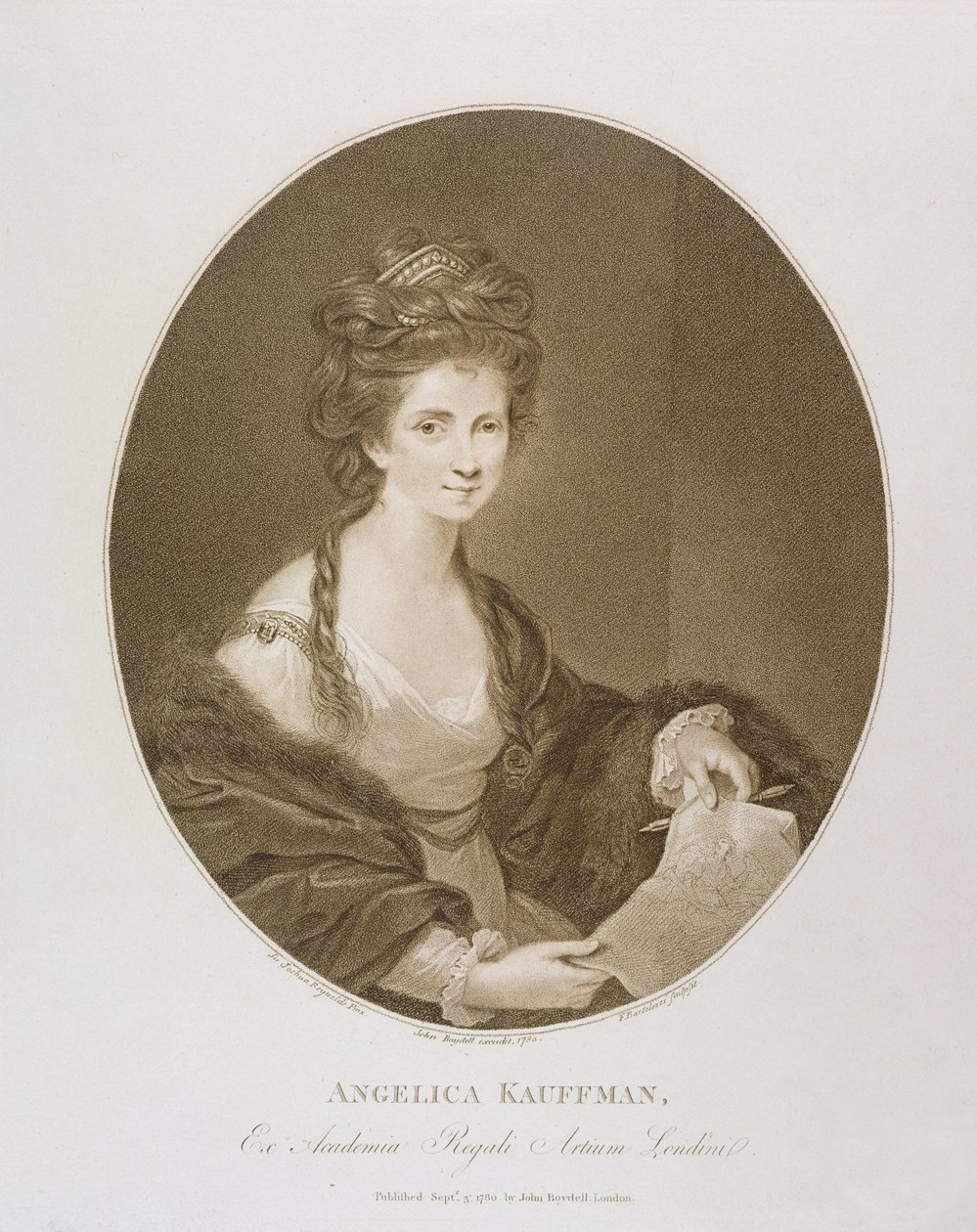Angelica Kauffman, wg Reynoldsa, 1780 (grafika punktowana) autorstwa Francesco Bartolozzi