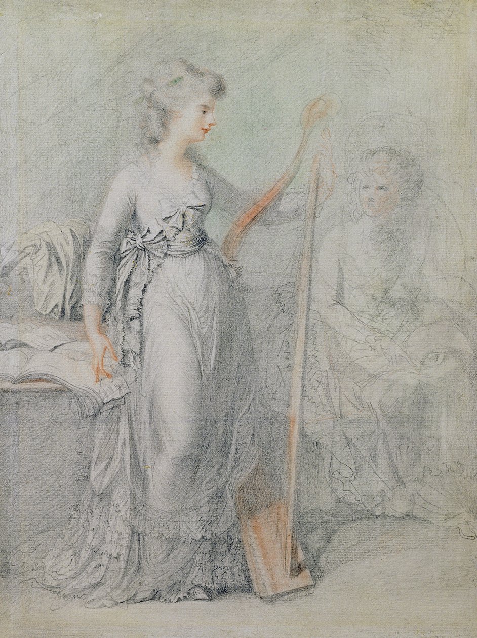 Georgiana, księżna Devonshire (czarny ołów i czerwona kreda) autorstwa Francesco Bartolozzi