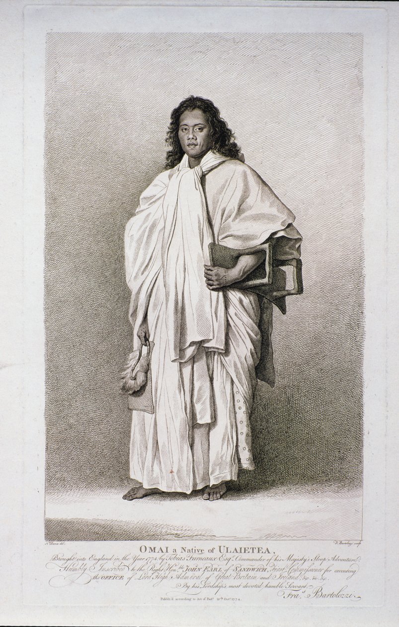 Omai, mieszkaniec Ulaietea, 1774 autorstwa Francesco Bartolozzi