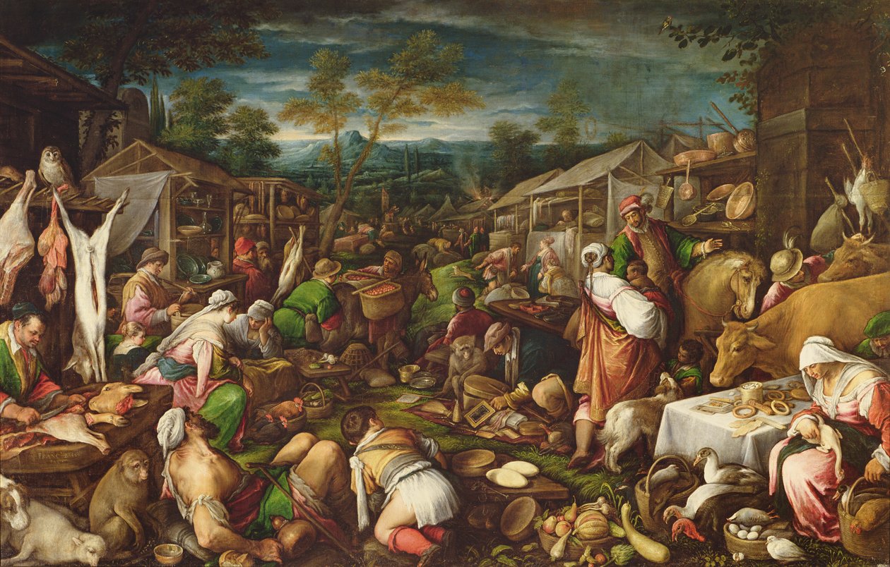 Jarmark coroczny, 1580-85, autorstwa Francesco Bassano