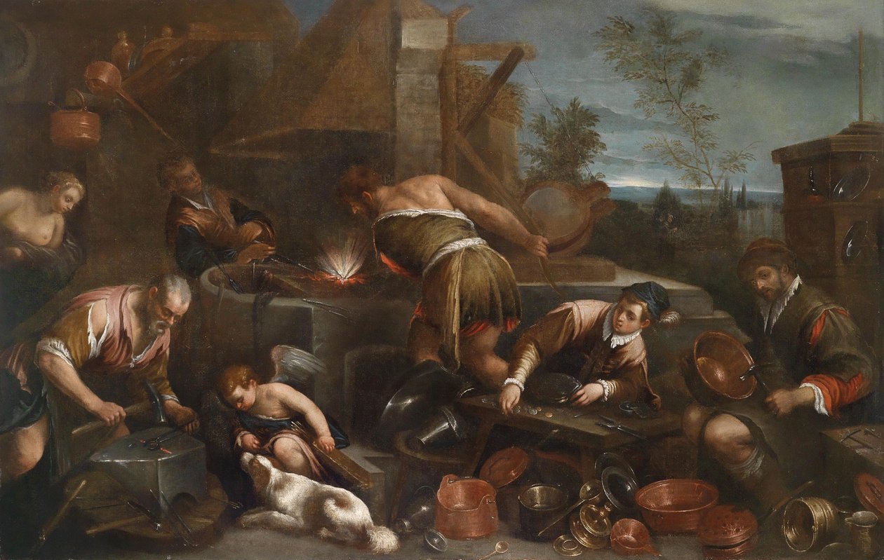 Kuźnia wulkanu autorstwa Francesco Bassano the Younger