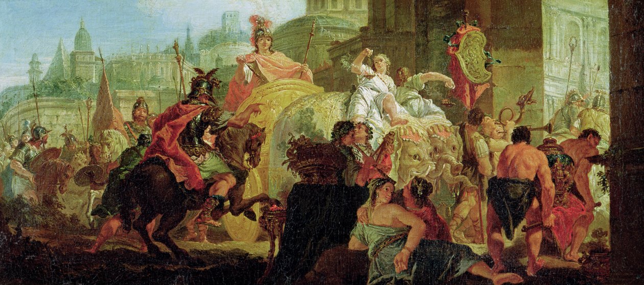 Wejście Aleksandra Wielkiego (356-323 pne) do Babilonu autorstwa Francesco Fontebasso