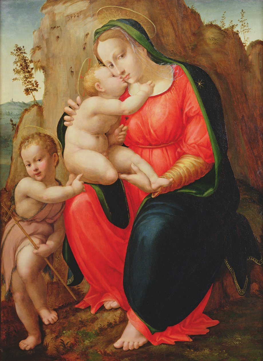 Madonna z Dzieciątkiem i św. Janem na tle krajobrazu autorstwa Francesco Granacci