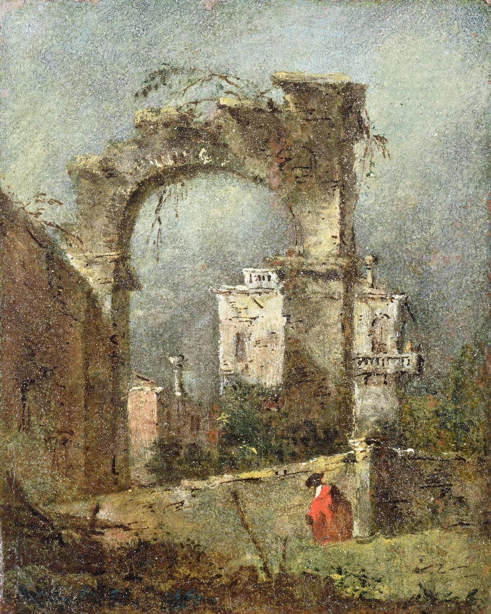 A Capriccio - Zrujnowany Łuk, XVIII w. autorstwa Francesco Guardi