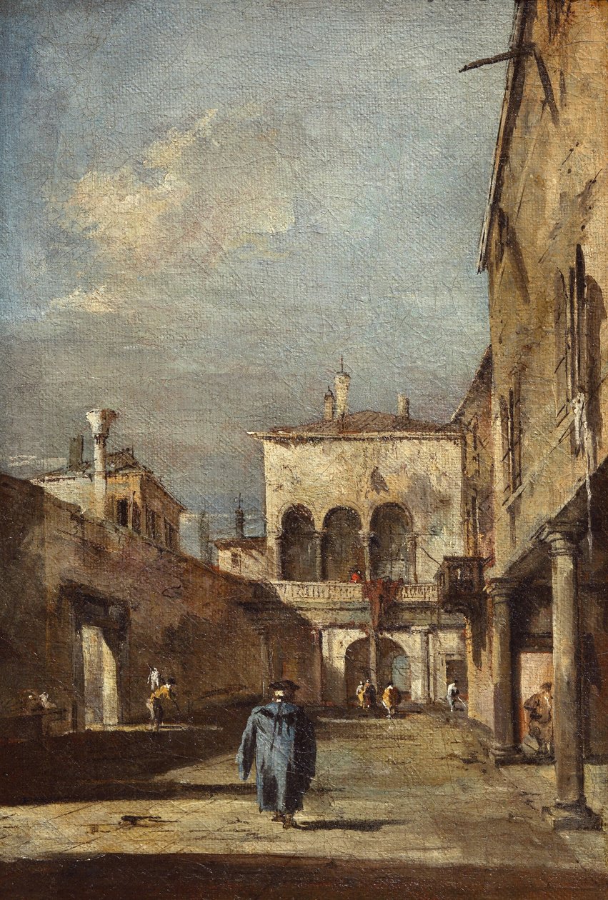 Fantazja architektoniczna z dziedzińcem autorstwa Francesco Guardi