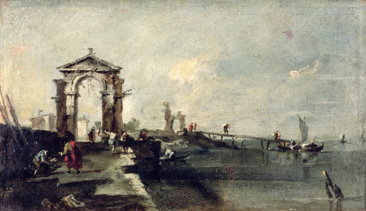 Kaprys z łukiem i podestem, ok. 1750 r. autorstwa Francesco Guardi
