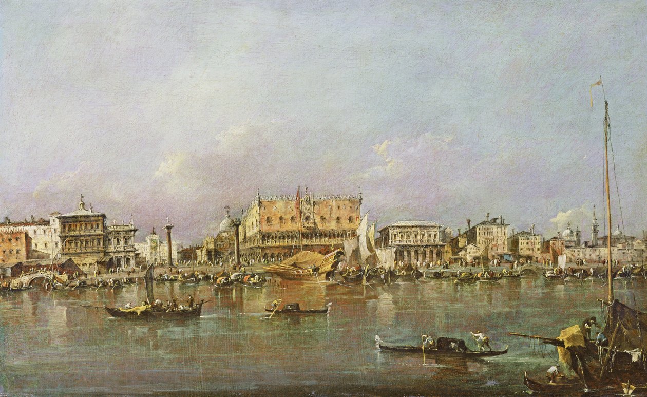 Pałac Dożów i widok na Basen św. Marka, Wenecja autorstwa Francesco Guardi