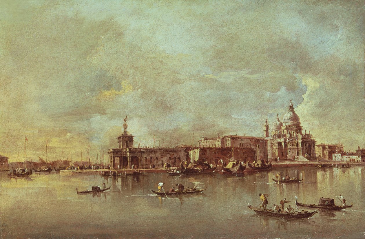 Santa Maria della Salute widziana z ujścia Canal Grande, Wenecja autorstwa Francesco Guardi