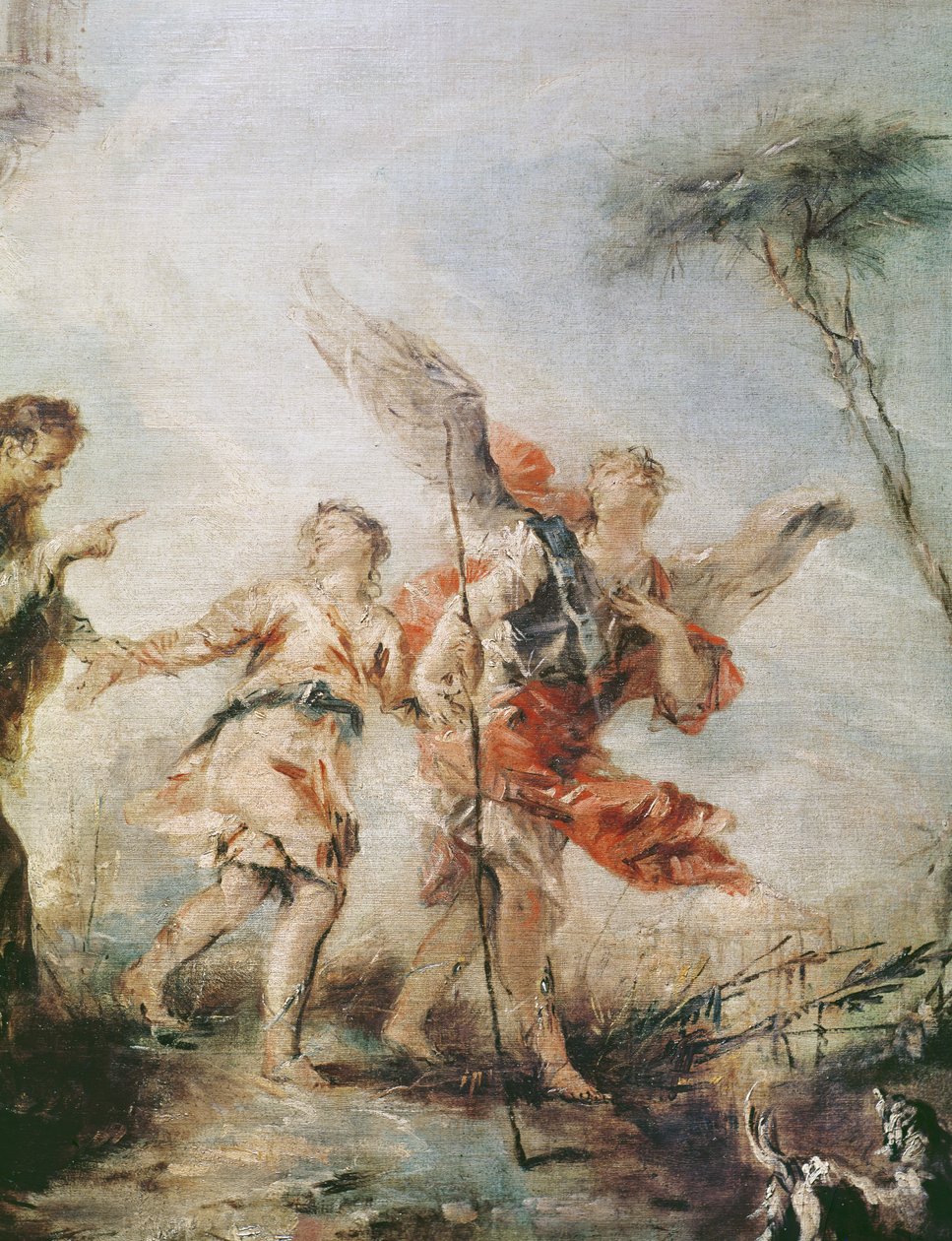 Odejście Tobiasza i Anioła, detal z Tobiasza i Anioła, 1752 autorstwa Francesco Guardi