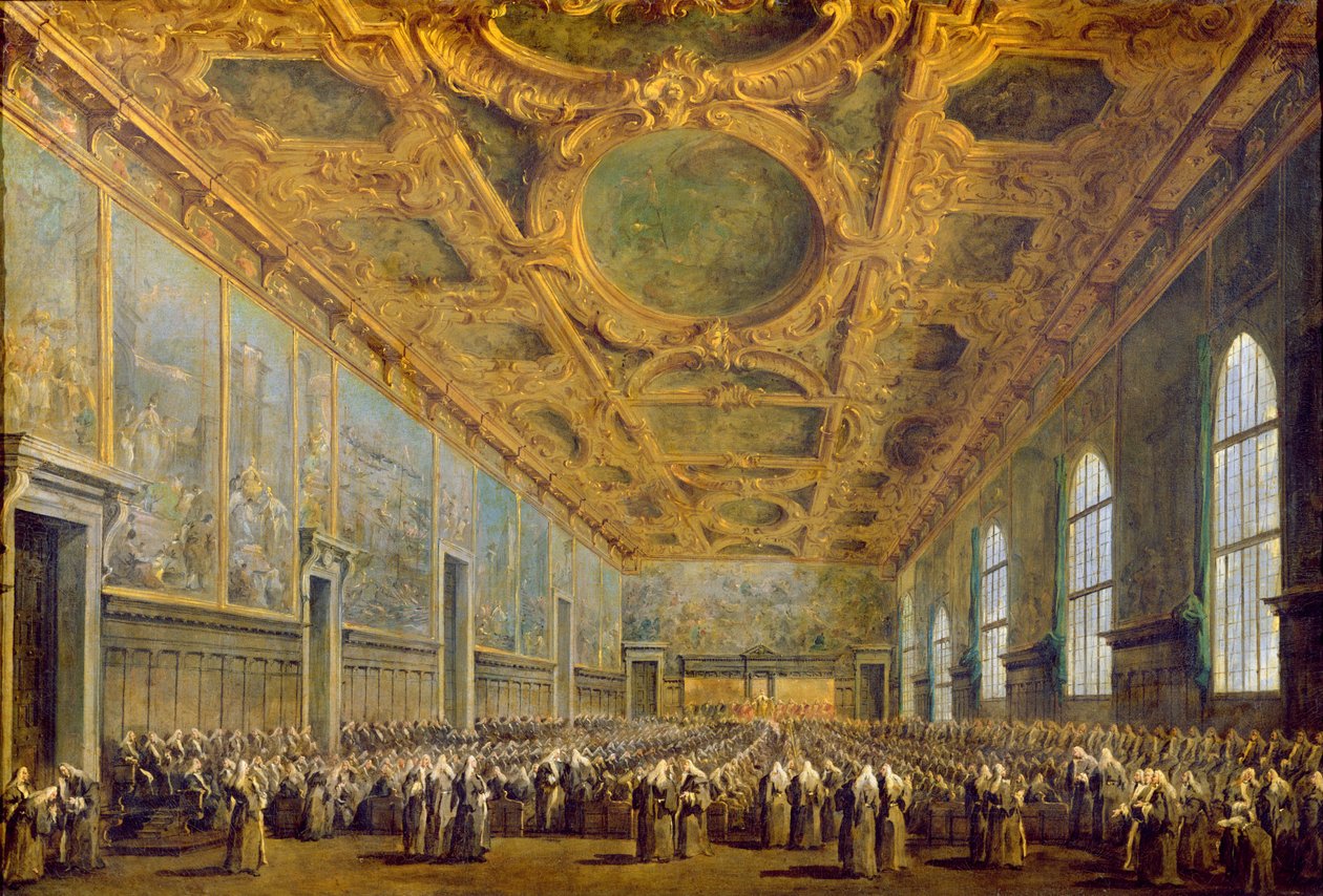 Doża Wenecji Dziękujący Soborze, po 1775 r. autorstwa Francesco Guardi