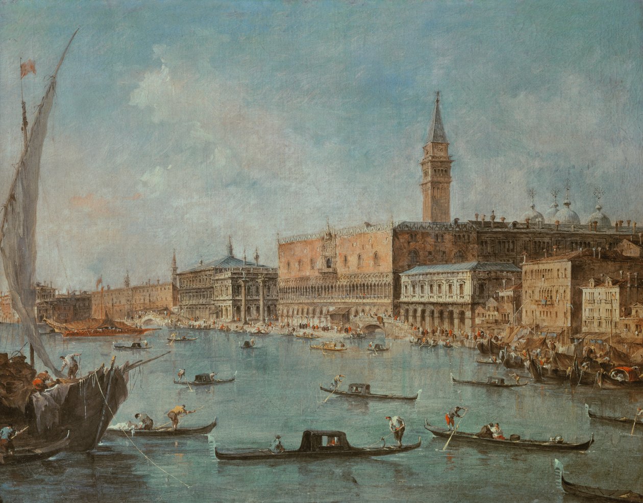 Pałac Dożów i Molo z dorzecza San Marco, Wenecja, ok. 1770 autorstwa Francesco Guardi