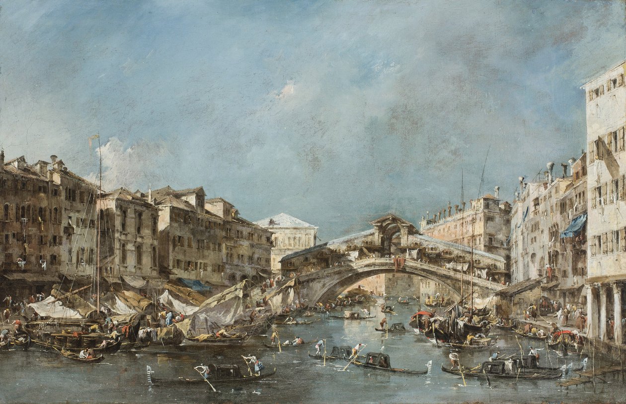 Most Rialto, ok.1775 autorstwa Francesco Guardi