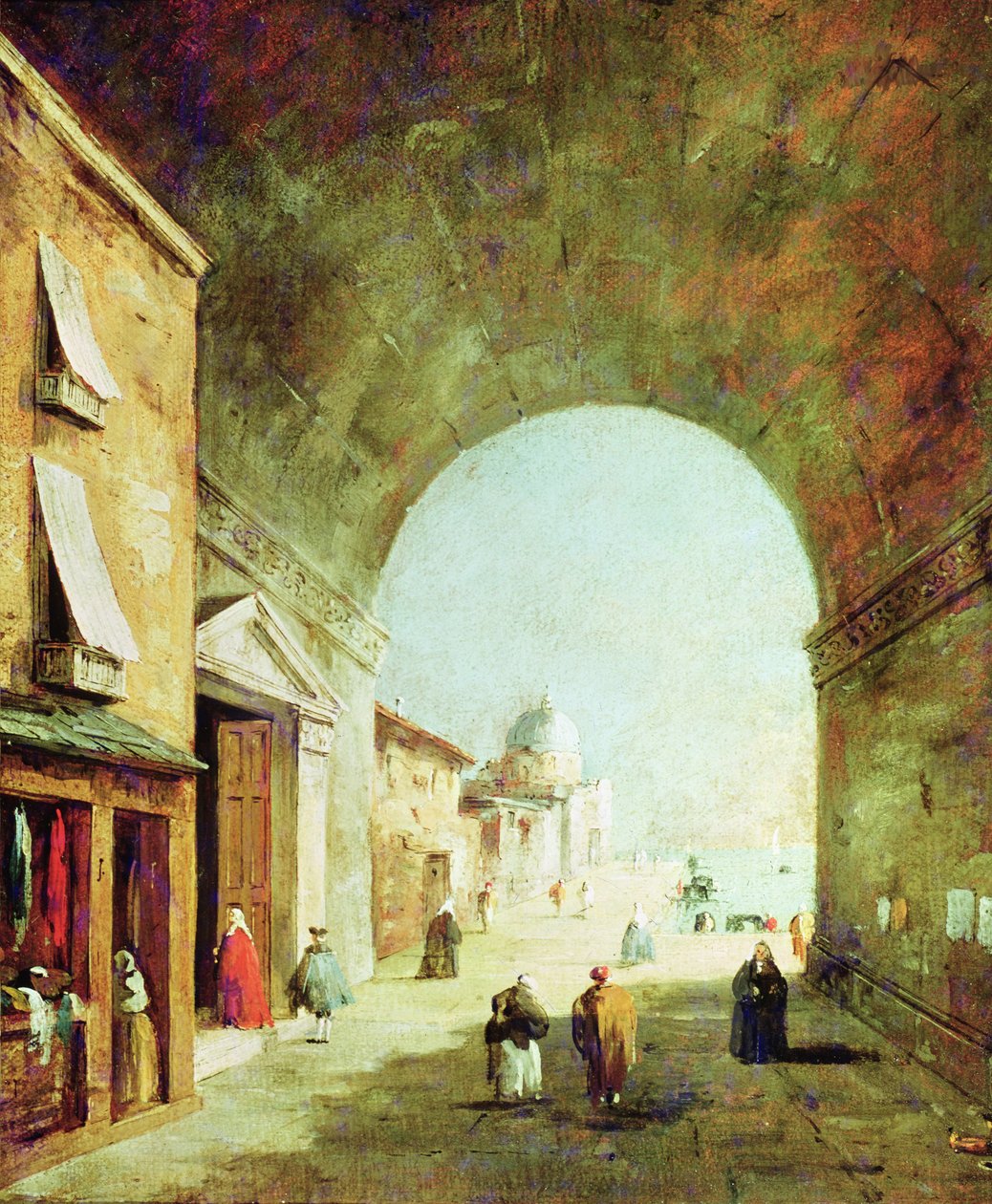 Widok na wenecką ulicę? autorstwa Francesco Guardi