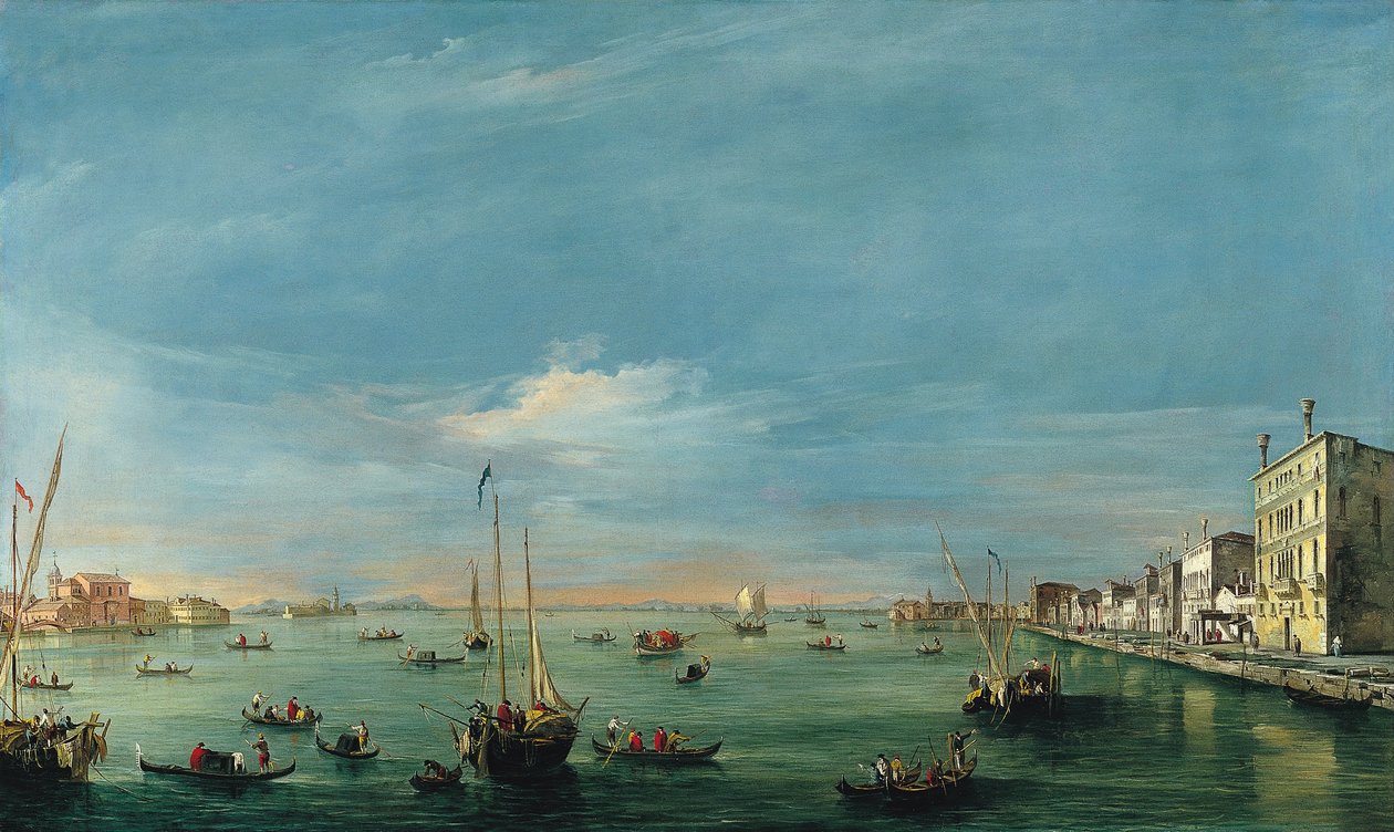 Widok na kanał Giudecca i Zattere autorstwa Francesco Guardi
