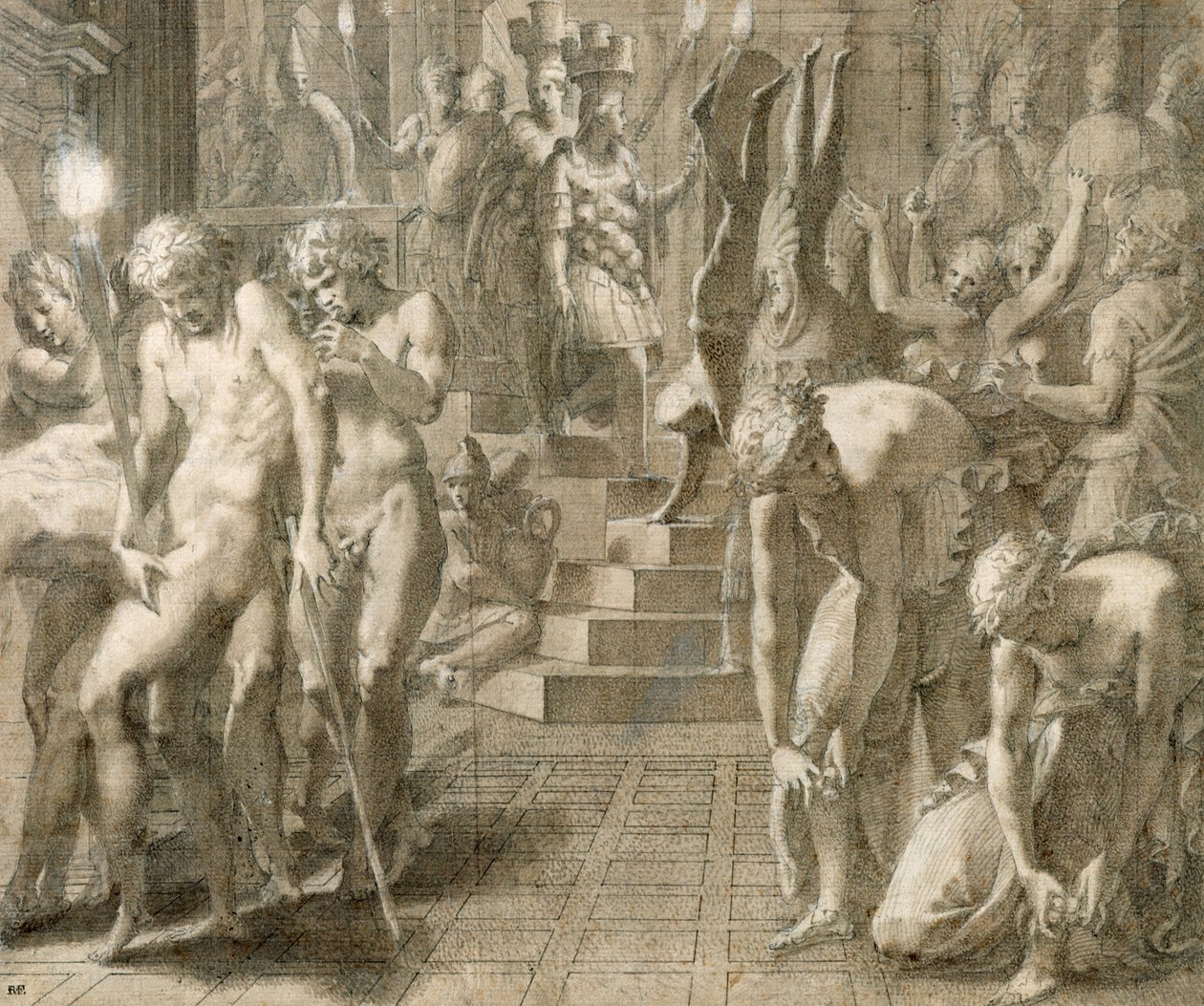 په پرسیپولیس پولی کې ماسکریډ autorstwa Francesco Primaticcio