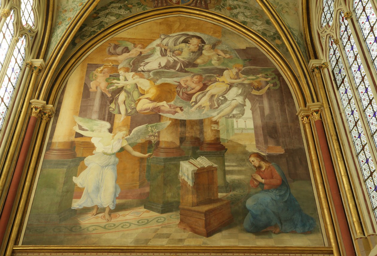 Ściana zachodnia kaplicy opactwa Rayonnant ze Zwiastowaniem, XVI-XIX w. autorstwa Francesco Primaticcio