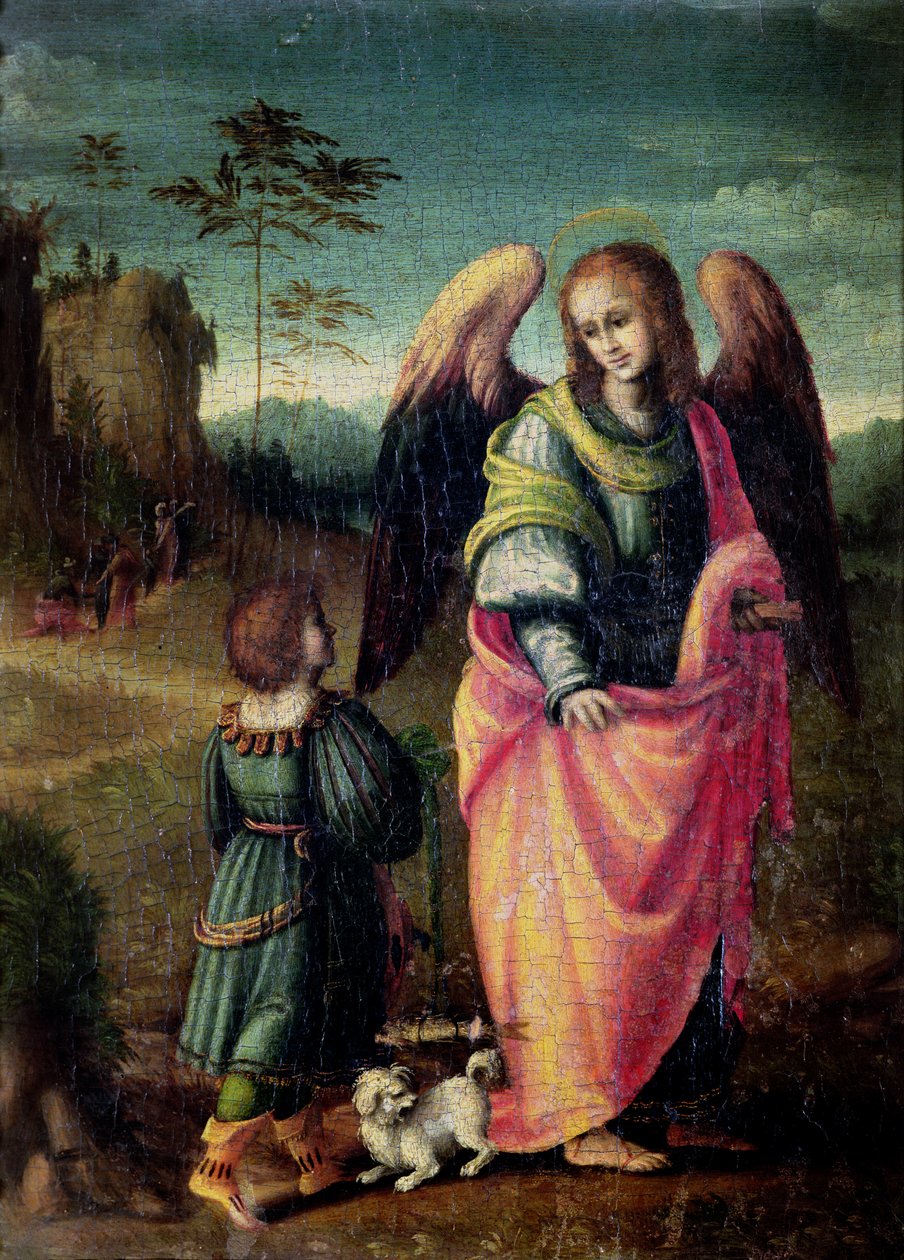 Tobiasz i Anioł (panel) autorstwa Francesco Ubertini Verdi Bachiacca