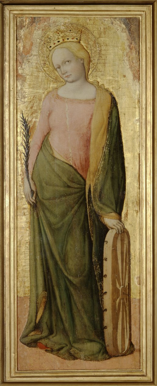 Św. Katarzyna Aleksandryjska, ok. 1443-1468 (tempera i złocenia na desce) autorstwa Francesco de