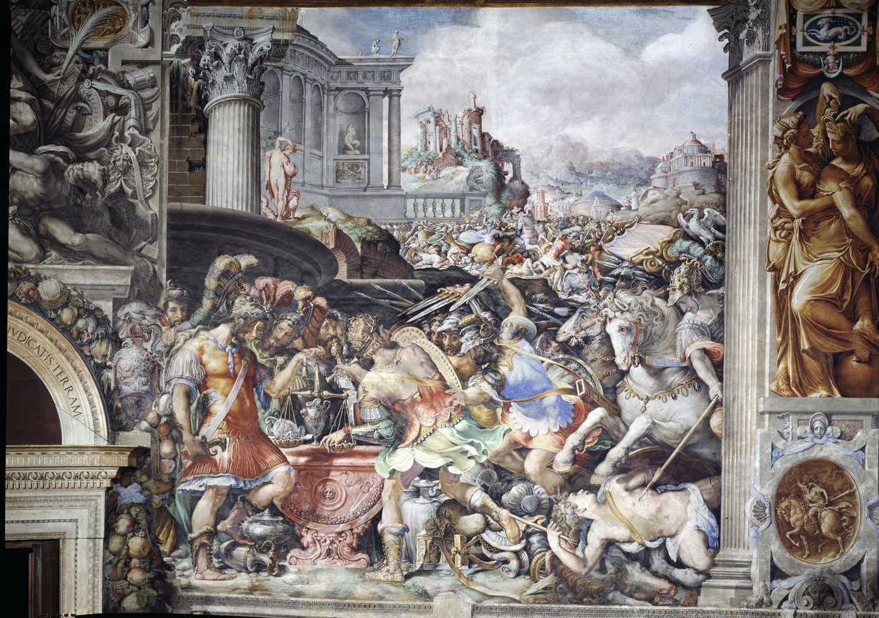 Marcus Furius Camillus (447-365 pne) zakazujący ważenia złota, z Sala dell