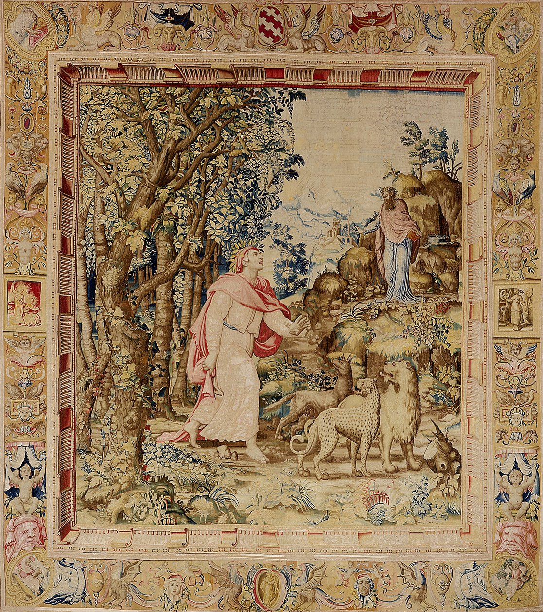 Spotkanie Dantego i Wergiliusza (wełna i jedwab) autorstwa Francesco de Rossi Salviati Cecchino