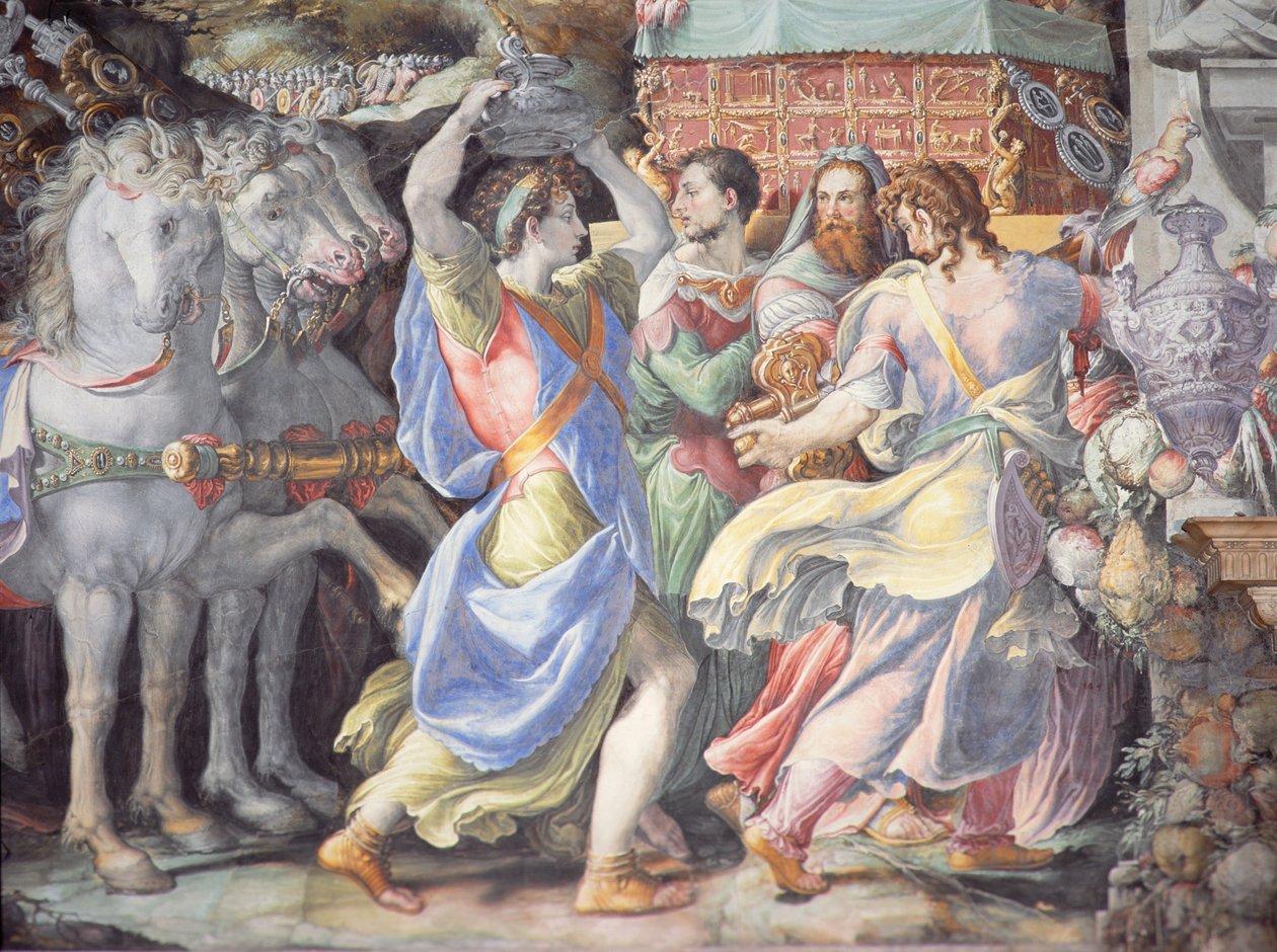 Triumf Camilla, scena z „Opowieści Furiusa Camillusa”, ok.1545 autorstwa Francesco de Rossi Salviati Cecchino