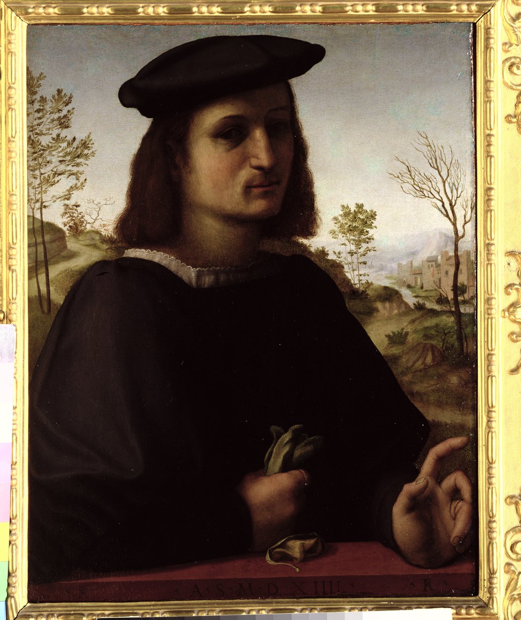 Portret młodzieńca w rękawiczkach, 1514 autorstwa Francesco di Cristofano Franciabigio