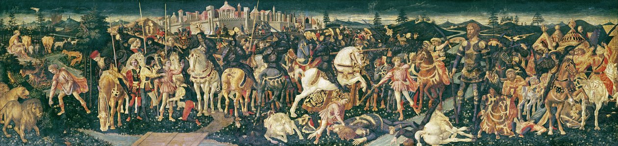 Triumf Dawida i Saula, ok. 1445-55 (tempera na drewnie) autorstwa Francesco di Stefano Pesellino