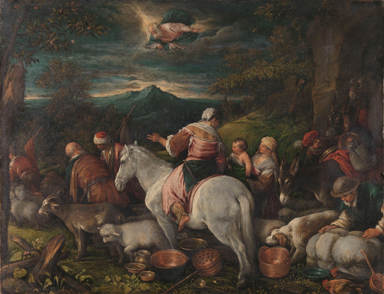 Abraham opuszcza Haran autorstwa Francesco (1549-92) (attr. to) Bassano