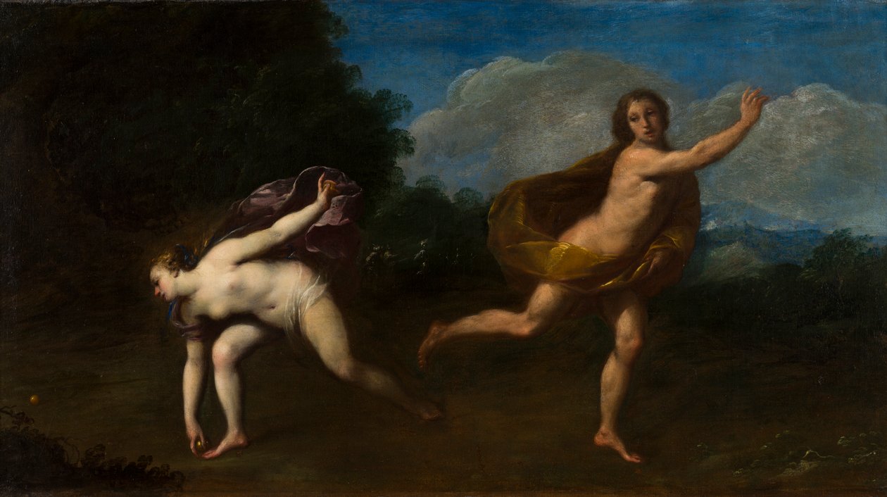 Hippomenes i Atalanta w pejzażu, ok. 1598-1660 (olej na płótnie) autorstwa Francesco (attr. to) Albani