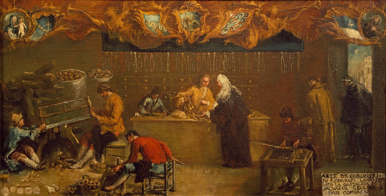 Arte dei Coroneri, ok. 1750 (olej na płótnie) autorstwa Francesco (attr. to) Guardi