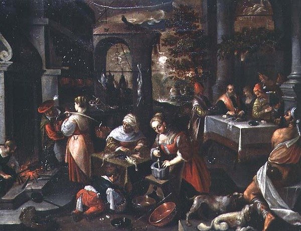 Łazarz na uczcie nurkowań autorstwa Francesco (circle of) Bassano