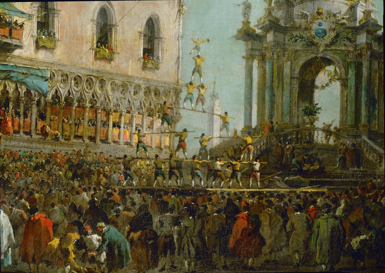 Święto Wielkiego Czwartku w Wenecji: Equilibrists ... autorstwa Francesco (circle of) Guardi