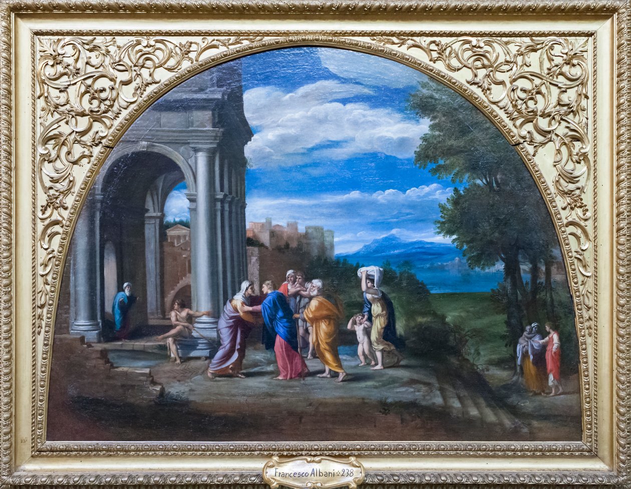 Пейзаж с посещениемполяка autorstwa Francesco Albani
