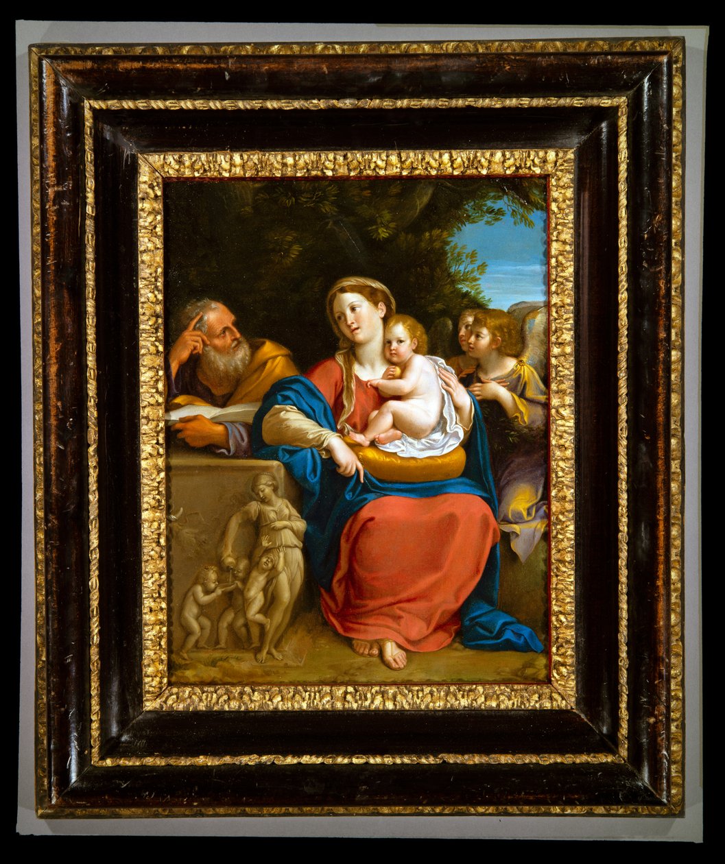 Święta Rodzina (olej na metalu) autorstwa Francesco Albani