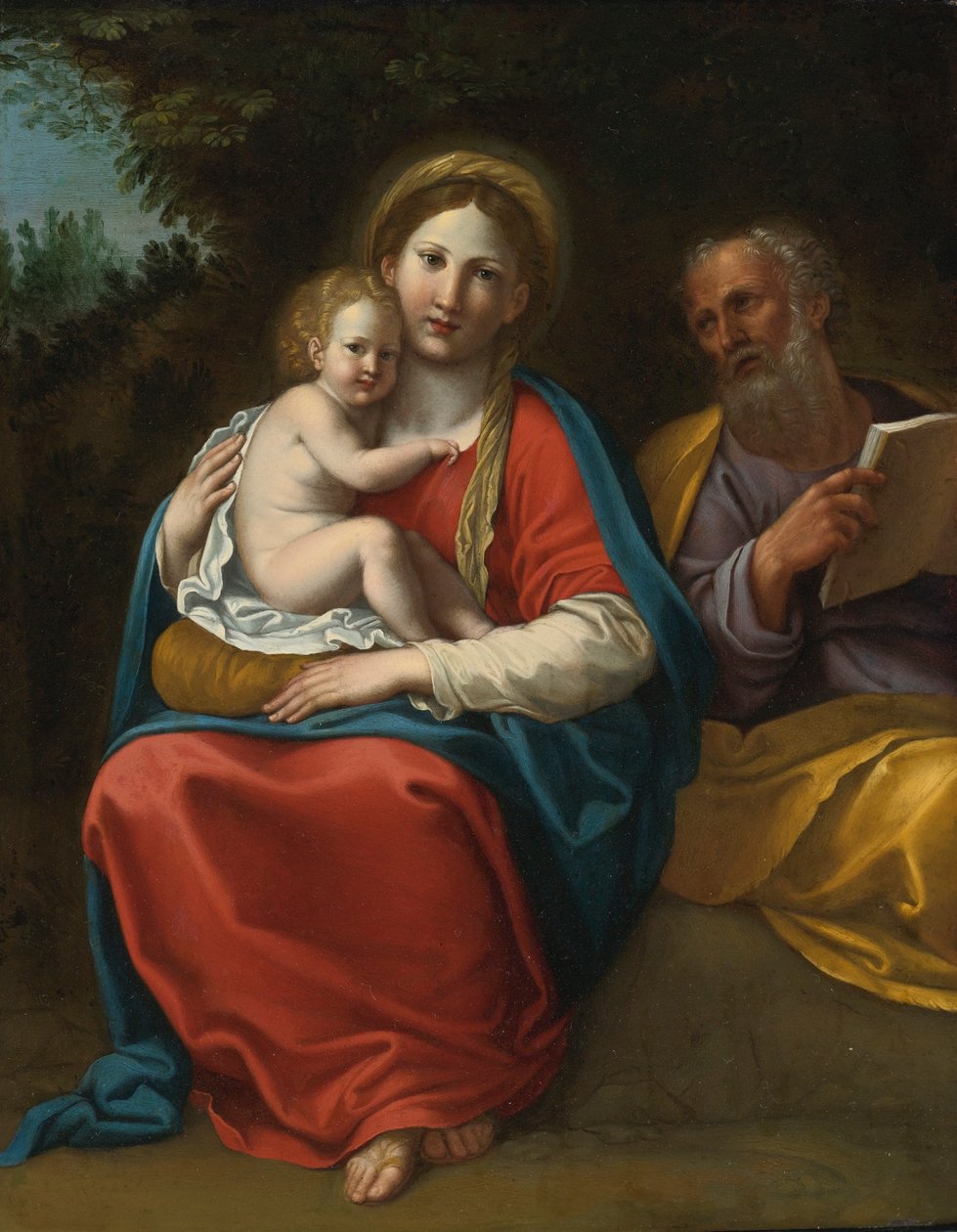 Święta Rodzina na tle krajobrazu autorstwa Francesco Albani