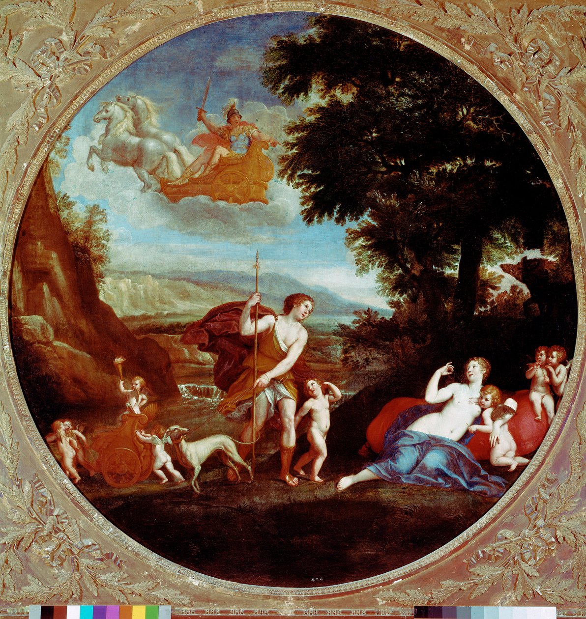 Wenus i Adonis Malarstwo Francesco Albani (1578-1660) powiedział albański XVII-wieczny Rzym, Galleria Borghese autorstwa Francesco Albani