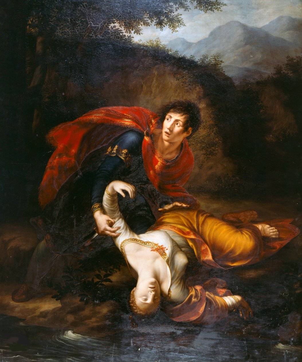 Rhadamistus rzucający Zenobię ranny do rzeki Araxes, 1812. autorstwa Francesco Alberi