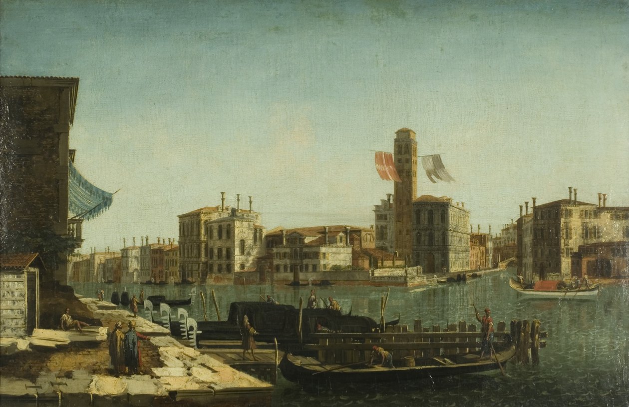 Widok na Canal Grande, Wenecja, ok. 1743 (olej na płótnie) autorstwa Francesco Albotto