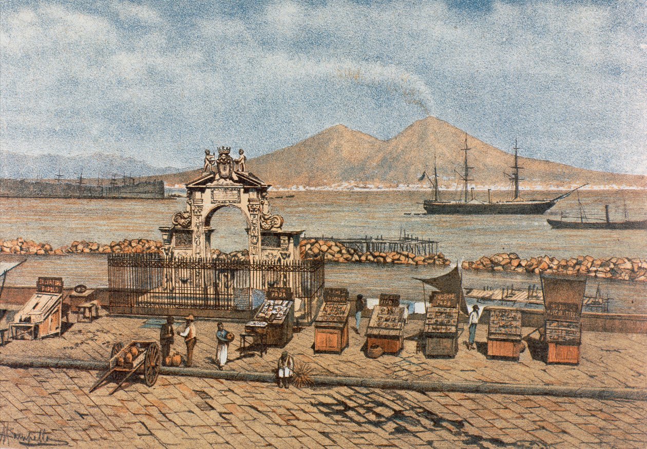 Plaża Santa Lucia w Neapolu autorstwa Francesco Aversano