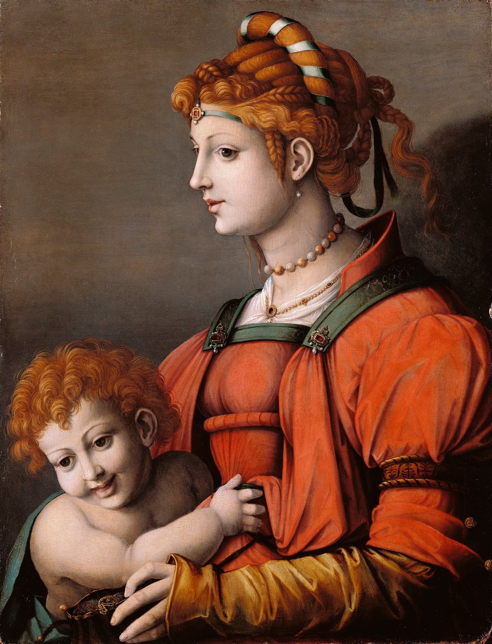 Włoski: Ritratto di una donna e bambino / Alegoria wolności Portret kobiety i dziecka / Alegoria wolności autorstwa Francesco Bacchiacca