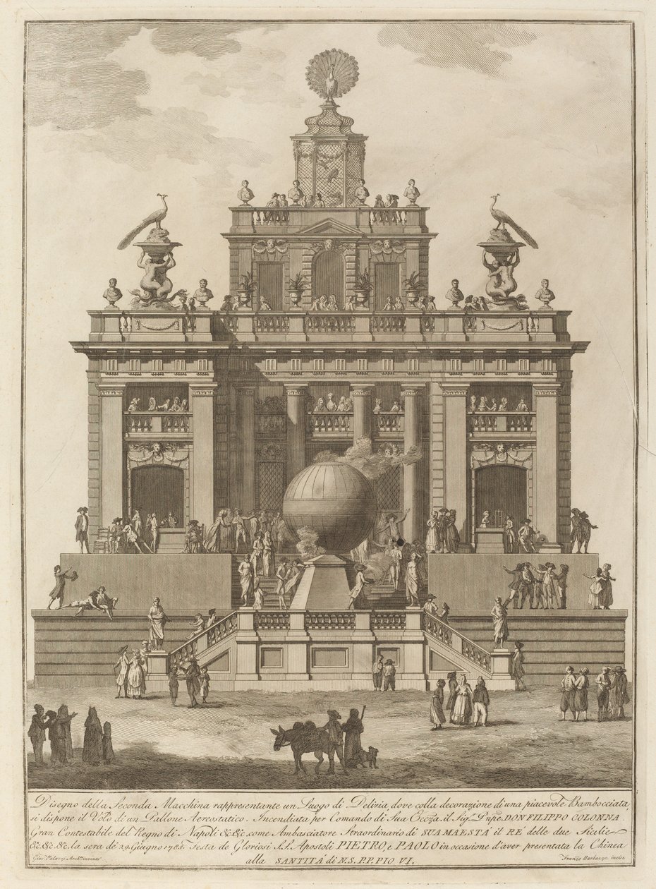 Miejsce rozkoszy z balonem na chińskie święto, 1785. autorstwa Francesco Barbazza