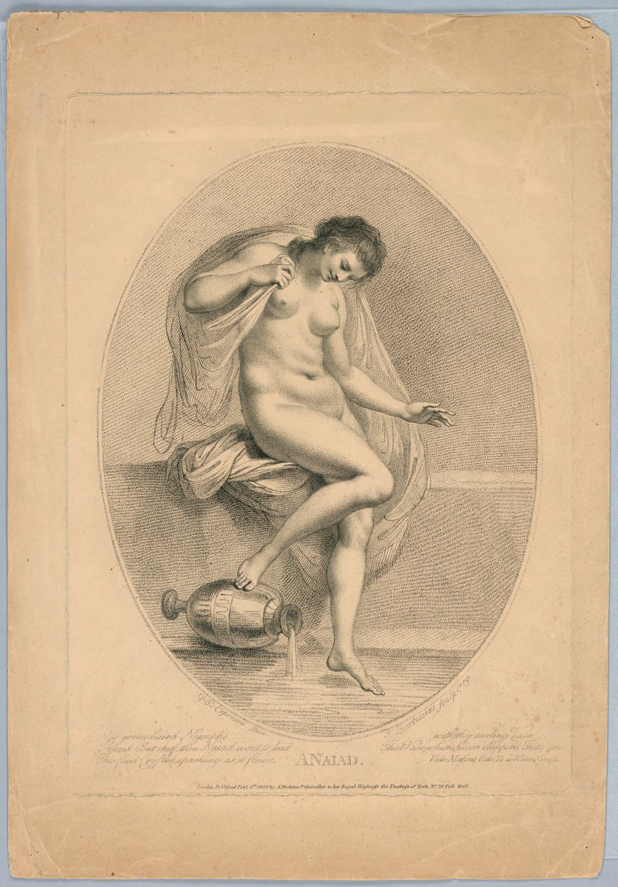 Najada (kobieta wchodząca do wanny) autorstwa Francesco Bartolozzi