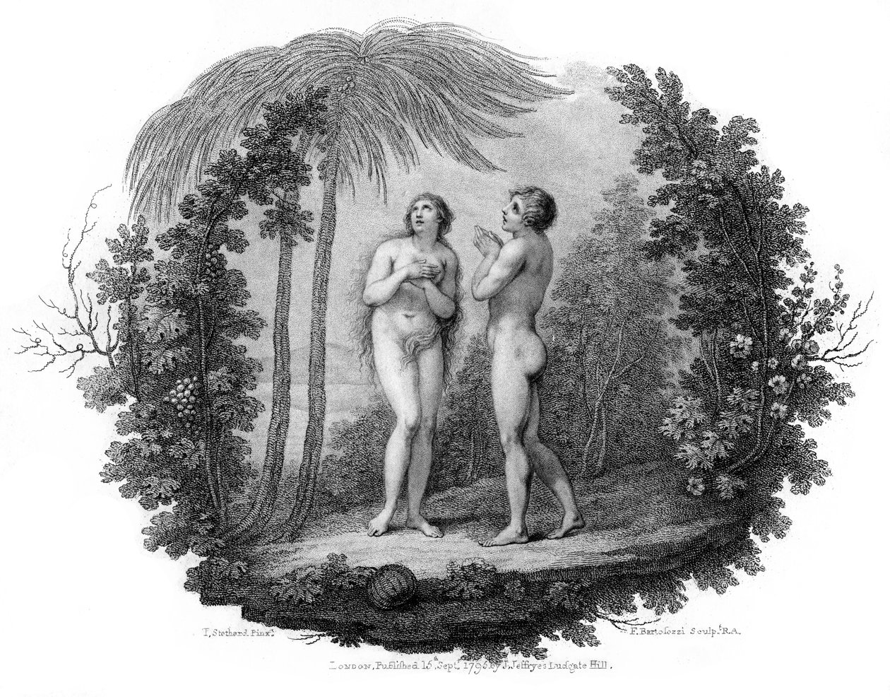 Adam i Ewa, 1796. autorstwa Francesco Bartolozzi