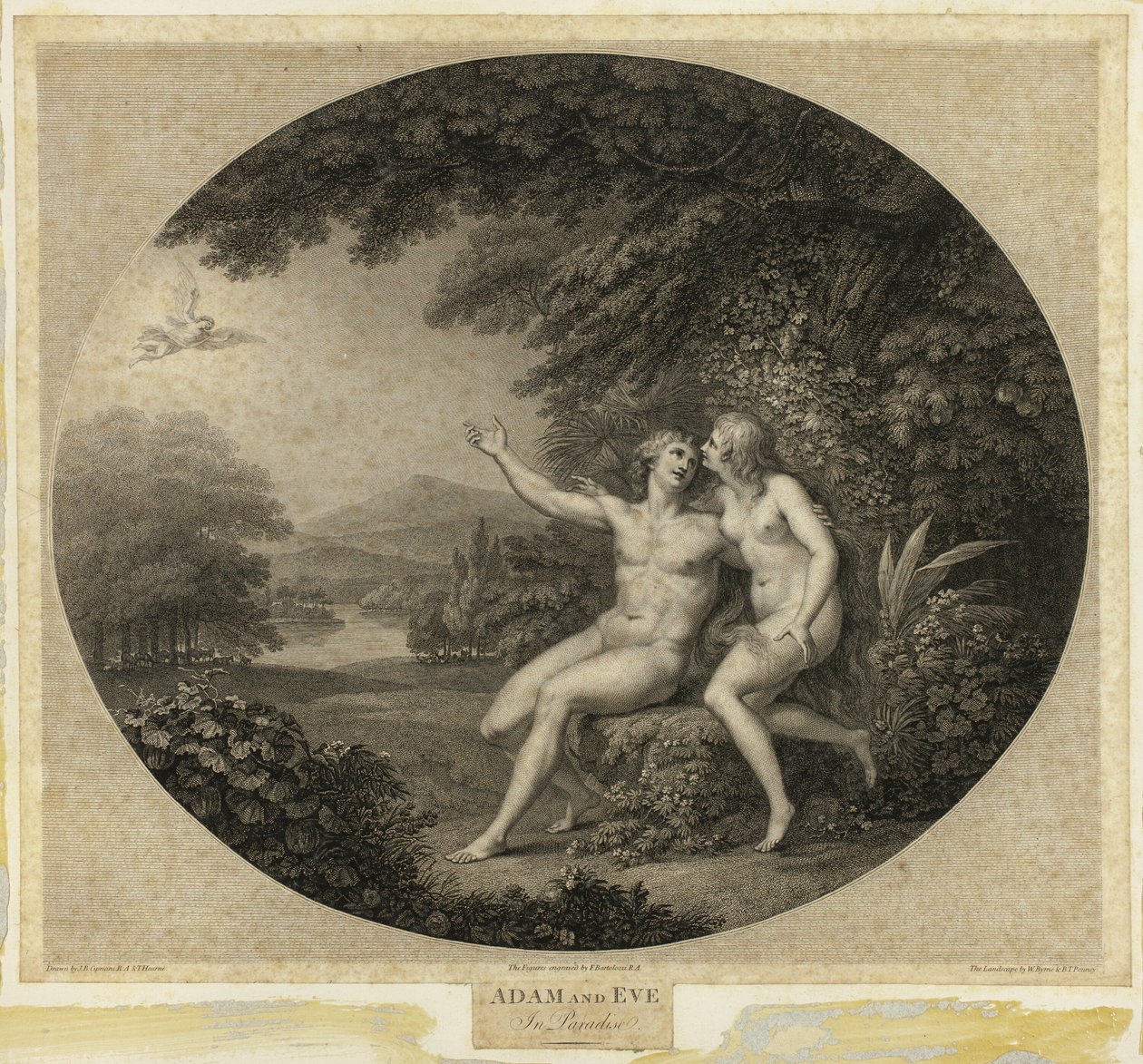Adam i Ewa w raju autorstwa Francesco Bartolozzi