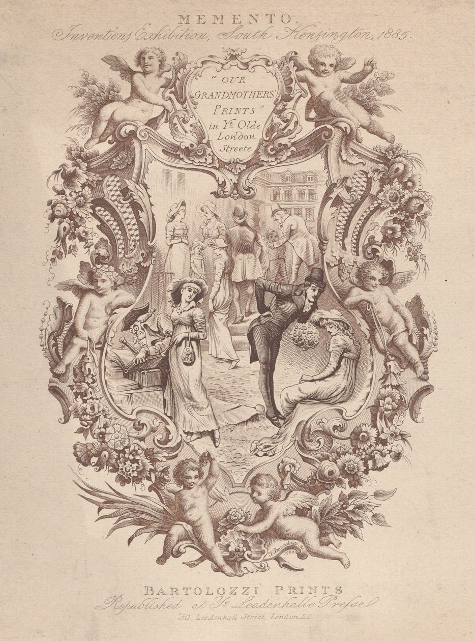 Reklama Memento, Wystawa Wynalazków, South Kensington, 1885, ca. 1885. autorstwa Francesco Bartolozzi