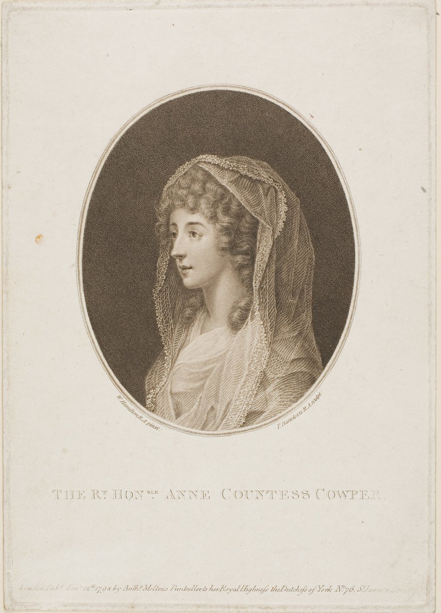 Anna Hrabina Cowper autorstwa Francesco Bartolozzi