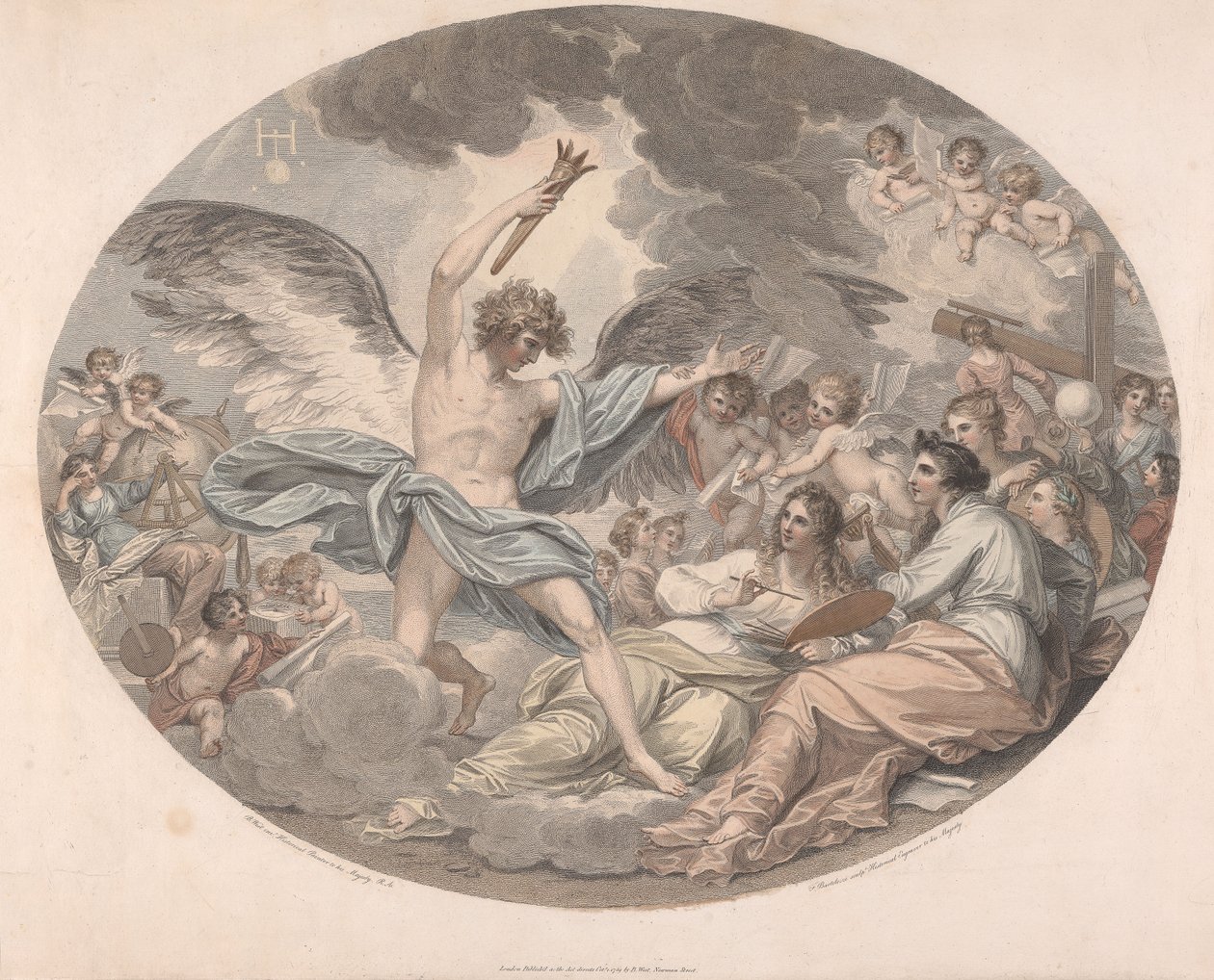 Apollo i Muzy autorstwa Francesco Bartolozzi
