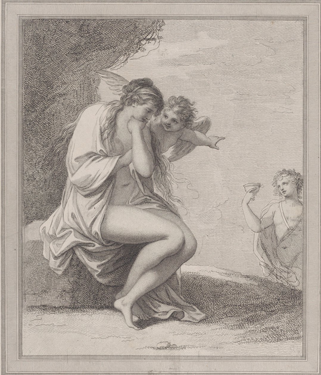 Ariadna, Kupidyn i Bachus, 1788. autorstwa Francesco Bartolozzi