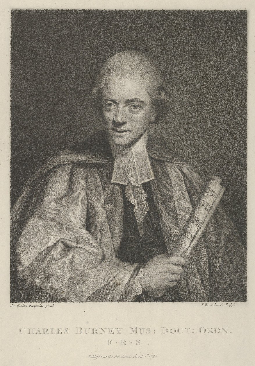 Charles Burney, 1 kwietnia 1784., 1 kwietnia 1784. autorstwa Francesco Bartolozzi
