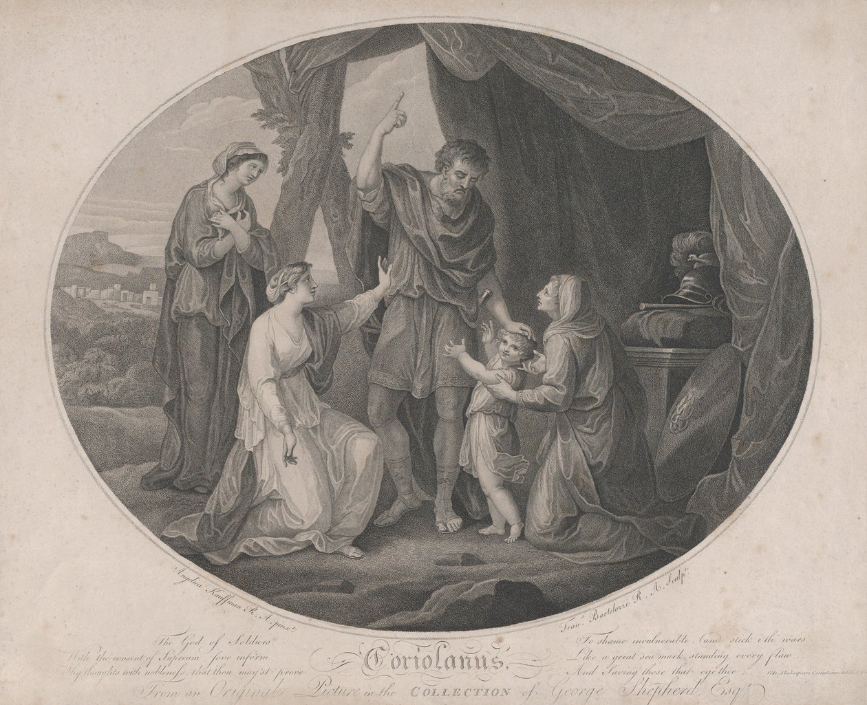 Coriolanus: Bóg żołnierzy, aby zawstydzić niezniszczalnych... Szekspir, Cori..., 3 listopada 1785. autorstwa Francesco Bartolozzi